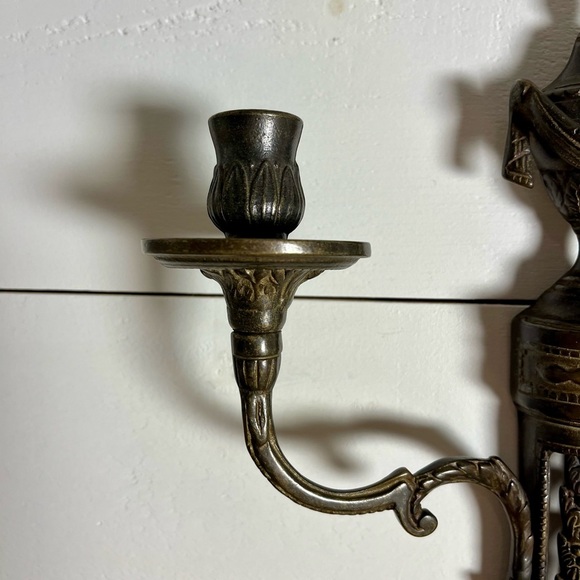 VINTAGE BRASS WALL CANDLE HOLDER – DOUBLE ARM - Picture 15 of 15